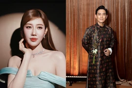 Hot face sao Việt: Thuý Ngân diện đầm xanh ngọc xinh đẹp đi sự kiện