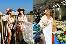 Hot face sao Việt: Chị em Thuý Hạnh chụp ảnh đẹp như tranh khi đến Trung Quốc