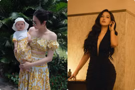 Hot face sao Việt: Á hậu Dương Tú Anh diện váy đôi cùng con gái