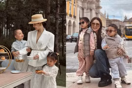 Phanh Lee diện đồ sành điệu cùng hai con như phim điện ảnh