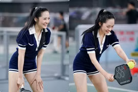 Bảo Anh khoe đôi chân dài cực phẩm khi diện quần ngắn chơi Pickleball