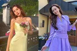 Hoa hậu Bảo Ngọc hóa quý cô mong manh, gợi cảm ở trời Tây 