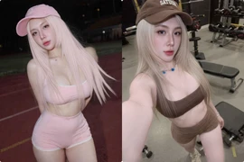 Vợ Khắc Việt hai con vẫn đẹp “ngộp thở”, chăm diện đồ bó khoe dáng