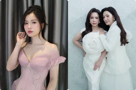 Hot face sao Việt: Lâm Vỹ Dạ rạng rỡ trong bộ đầm hồng khoét ngực sâu