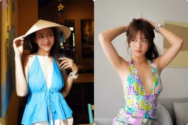 Khả Ngân diện áo yếm khoét sâu khoe thềm ngực gợi cảm