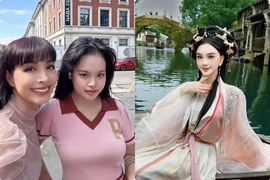 Hot face sao Việt: Thúy Hạnh và con gái khám phá Milan sau khi nhập học