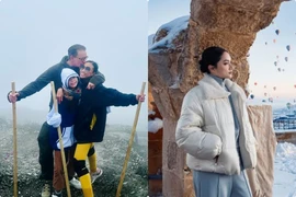 Hot face sao Việt: Đoan Trang cùng chồng và con gái leo núi Yên Tử