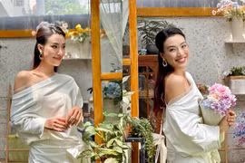 Á hậu Hoàng Oanh rạng rỡ, trẻ trung khi làm mẹ đơn thân