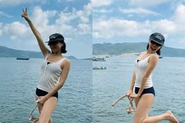 'Chị đẹp' Diệu Nhi hiếm hoi diện bikini khoe dáng gợi cảm