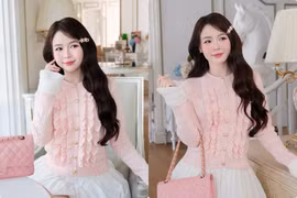 Sam “hack tuổi” đỉnh cao, diện outfit trắng hồng trẻ như búp bê