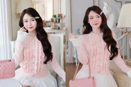 Sam “hack tuổi” đỉnh cao, diện outfit trắng hồng trẻ như búp bê