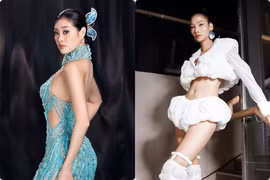 Hot face sao Việt: Hoa hậu Khánh Vân diện đầm lấp lánh 
