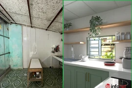 Căn bếp cũ 9m2 'biến hình' đẹp đẽ, trở thành món quà con gái tặng mẹ