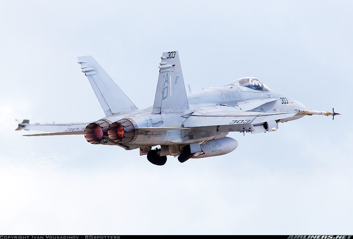F/A-18 có khả năng triển khai 6,2 tấn vũ khí gồm các loại tên lửa không đối không/không đối đất/không đối hải, bom/mìn các loại và một khẩu pháo 20mm trong thân.