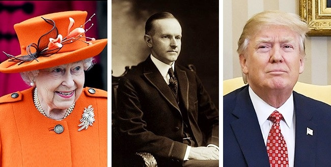 7. Nữ hoàng Anh Elizabeth II đã sống qua 16 đời tổng thống Mỹ Nữ hoàng Anh Elizabeth II sinh năm 1926 khi Calvin Coolidge đang giữ chức tổng thống Mỹ. Từ đó đến nay đã có 15 người kế nhiệm.