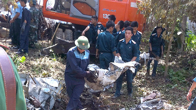 Sáng sớm 7/7/2014, một chiếc trực thăng Mi-171 thuộc Trung đoàn 916 đã gặp nạn tại thôn 11 xã Thạch Hòa, huyện Thạch Thất, Hà Nội khiến 20 cán bộ, chiến sĩ hi sinh. Duy nhất một chiến sĩ sống sót nhưng bị thương tích nặng nề. Nguồn ảnh: Báo Bình Phước