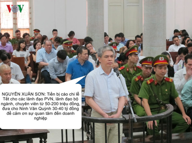 Vấn đề nổi lên tại phiên tòa là lời khai của Nguyễn Xuân Sơn về chi tiền chăm sóc khách hàng.