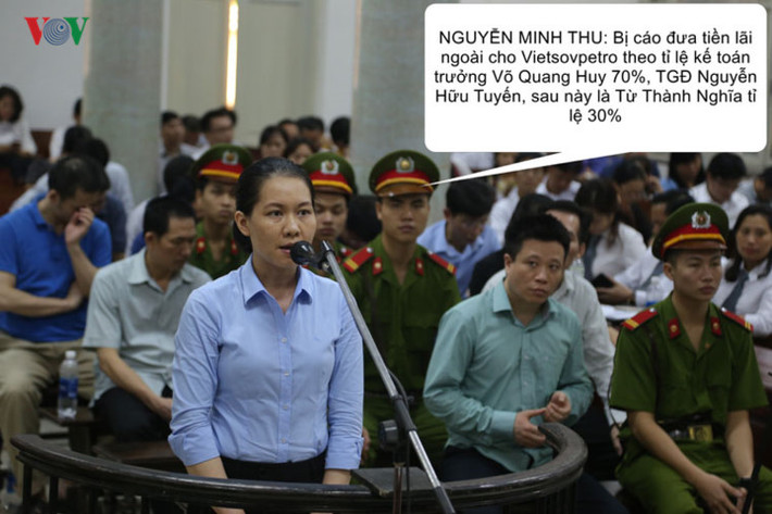 Tại tòa cựu Phó TGĐ Oceanbank cũng khai chi lãi ngoài cho khách hàng, nhưng Vietsovpetro bác cáo buộc.
