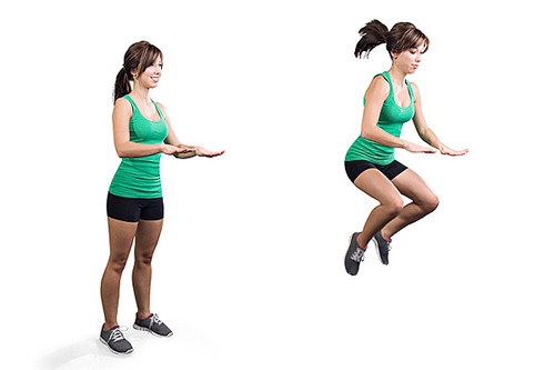 Tuck Jumps. Tuck Jumps là bài tập nhảy tại chỗ đốt cháy calo, rèn luyện độ bền cực tốt. Đặc biệt bài tập giữ dáng này không kén không gian, bạn chỉ cần dùng lực đủ mạnh để nhảy lên cao, chạm tay vào đầu gối rồi tiếp đất là được.