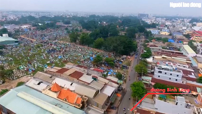 và đường Bình Long. Ảnh: một góc nghĩa trang Bình Hưng Hòa. Nguồn: Người lao động.