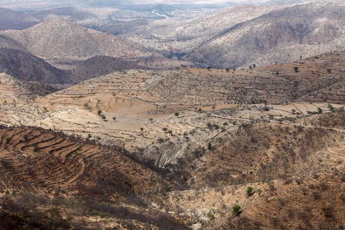 Là quốc gia miền núi, người dân Eritrea sử dụng những thửa ruộng bậc thang bao phủ các sườn đồi nhằm ngăn chặn lở đất.