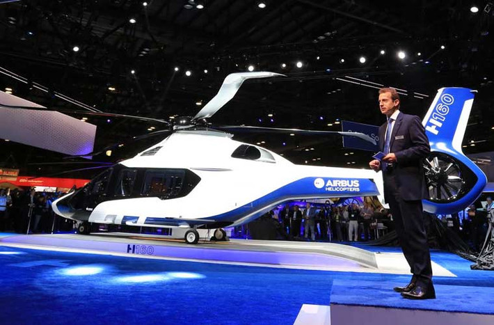 Tại triển lãm Heli-Expo ở Oralando, bang Florida (Mỹ), ngày 3/3/2015, công ty Airbus Helicopter lần đầu giới thiệu thế hệ trực thăng đa dụng mới nhất của hãng này Airbus H160.