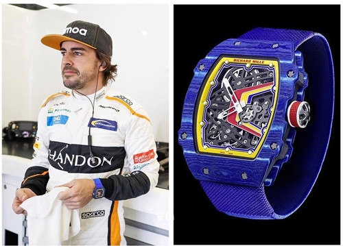Tay đua F1 kì cựu từng 2 lần vô địch thế giới Fernando Alonso đã nói lời chia tay với F1 ở độ tuổi 37. Alonso đặc biệt yêu thích chiếc đồng hồ RM67-02 với biệt danh”lớp da thứ hai trên cổ tay” siêu nhẹ, siêu mỏng và siêu chống xước với mức giá hơn 3,4 tỉ đồng.