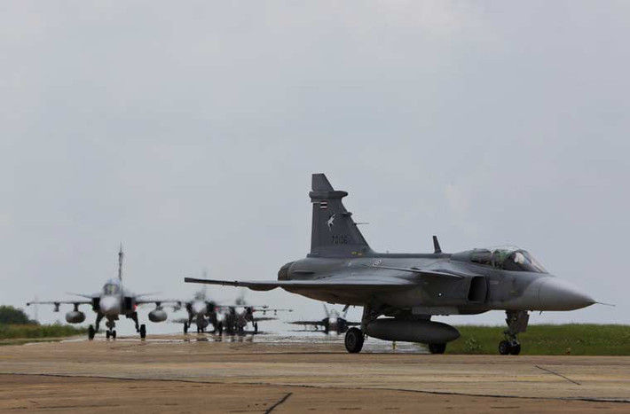 JAS-39 Gripen được xem là chiến đấu cơ hiện đại nhất Không quân Hoàng gia Thái Lan hiện nay.