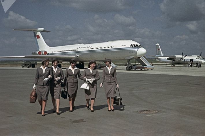 Il-62 là máy bay chở khách phản lực liên lục địa đầu tiên của Liên Xô. Loại máy bay này có thể bay liên tục 11.000 km và chở được tới 186 hành khách. Loại máy bay chở khách này đã lập nhiều kỷ lục thế giới về tốc độ và chặng đường bay. Ảnh: Sputnik