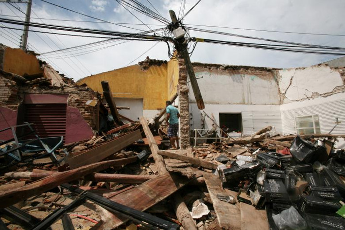 Quang cảnh đổ nát sau động đất ở Juchitan. Ảnh: REUTERS