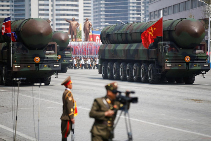 Các loại tên lửa đạn đạo xuyên lục địa (ICBM) được giới thiệu lần đầu tiên trong một loại bệ phóng mới. Ảnh: Reuters