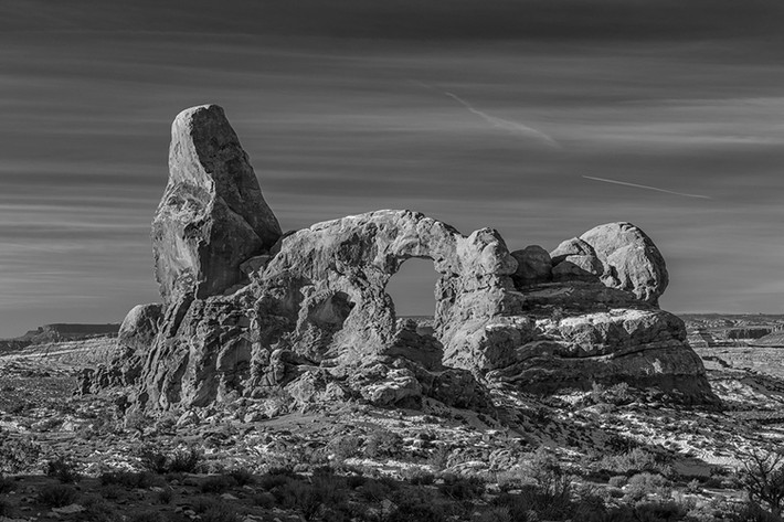 "Cổng đá Turret dưới ánh bình minh", Công viên Quốc gia Arches, bang Utah.