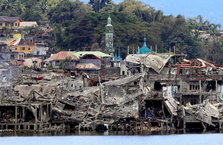 Một khu vực bị chiến tranh tàn phá ở thành phố Marawi, sau khi Philippines tuyên bố chấm dứt chiến dịch quân sự. Ảnh: REUTERS