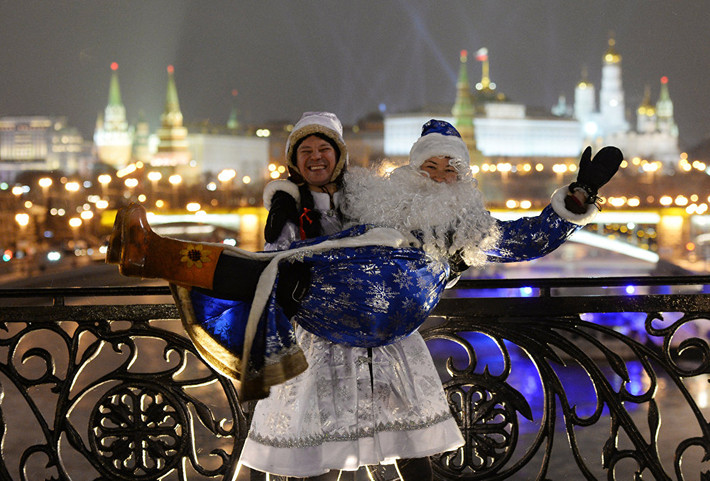Đón năm mới ở thủ đô Moscow, Liên bang Nga.