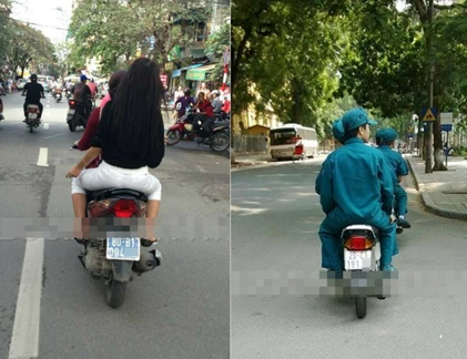 Phản cảm xe biển xanh vô tư vi phạm luật giao thông