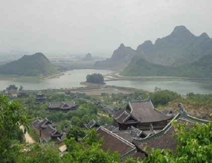 Chùa Bái Đính đẹp như chốn bồng lai khi nhìn từ trên cao