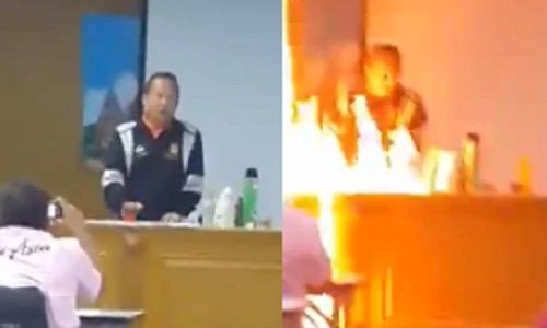 Thầy giáo bất cẩn... đốt lớp học