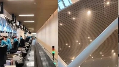 Nhà ga T3 – Sân bay Tân Sơn Nhất tiếp tục bị dột khi trời mưa