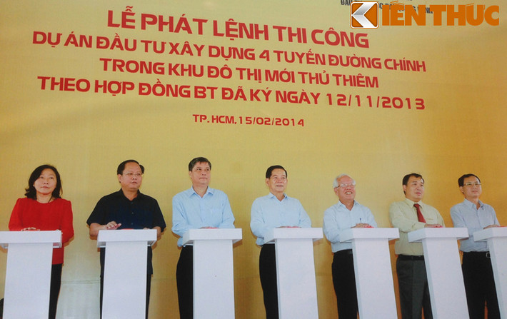Lãnh đạo TP HCM phát lệnh khởi công dự án đầu tư xây dựng 4 tuyến đường chính trong KĐT mới Thủ Thiêm.