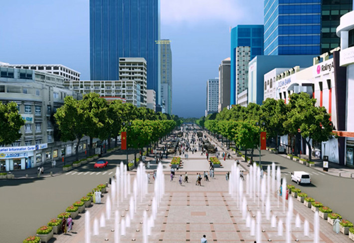 Ông Nguyễn Bá An, Phó giám đốc Khu QLGT số 1 cho biết: "Với số vốn đầu tư gần 400 tỷ đồng, đường Nguyễn Huệ sẽ được xây dựng thành phố đi bộ, quảng trường với không gian mở và kết nối với Khu đô thị mới Thủ Thiêm.