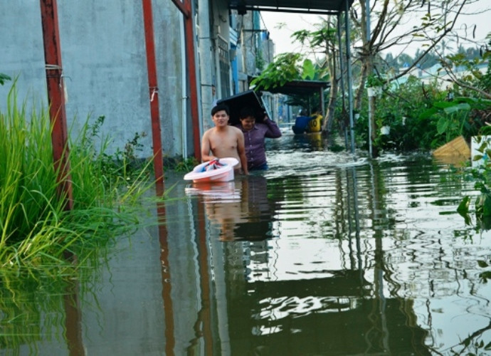 Lãnh đạo UBND quận Thủ Đức cho biết: Hiện, chờ thủy triều rút và kết hợp dùng nhiều máy bơm công suất lớn để bơm nước ra ngoài, rồi tiếp tục huy động lực lượng gia cố vững chắc bờ bao; đồng thời, chỉ đạo UBND phường thống kê thiệt hại để hỗ trợ người dân.