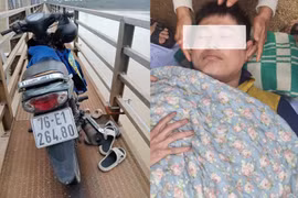 Bàng hoàng cảnh người đàn ông ôm 2 cháu bé nhảy cầu