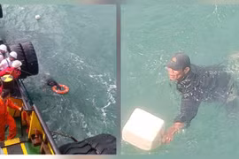 Cứu sống ngư dân bị chìm thúng tại vùng biển Dung Quất
