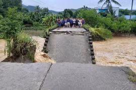 Lũ cuốn sập cầu dân sinh ở Quảng Ngãi, chia cắt hơn 1.200 người