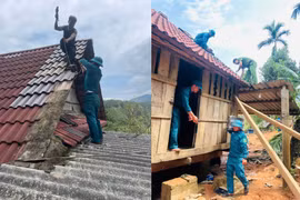 Gấp rút hỗ trợ người dân xã Ba Vì khắc phục thiệt hại do lốc xoáy