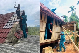 Gấp rút hỗ trợ người dân xã Ba Vì khắc phục thiệt hại do lốc xoáy