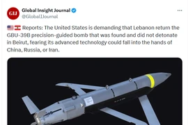 Mỹ muốn Lebanon trao trả bom thông minh chưa phát nổ
