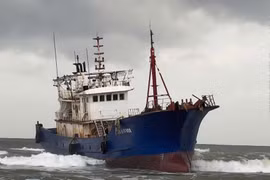 Tàu nước ngoài mắc cạn tại vùng biển Dung Quất, Quảng Ngãi