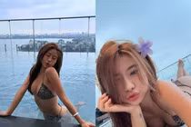 Louis Phạm gây sốt với ảnh bikini tạo dáng bên hồ bơi vô cực