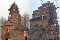 Kỳ dị ngôi nhà 7 tầng xây bằng đất và quần áo rách